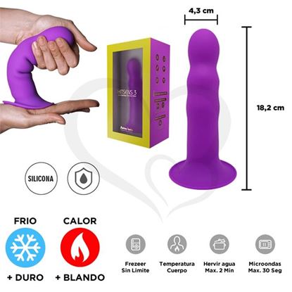 HITSENS 3 - Dildo de Silicona de Doble Densidad (Color Lila)